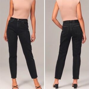Abercrombie 80s Mom High Rise Jeans 30R Black